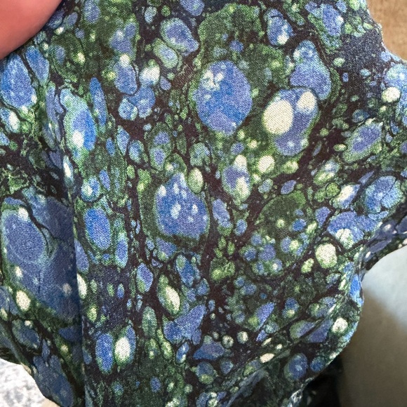 Veronica Beard Green and Blue Floral Long Sleeve Dress - Picture 5 of 5